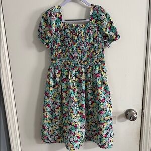 GAP Girls Floral Shirred Dress in Mint, Pink & Yellow
